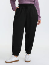 Ruffled Waist Drawstring Tapered Pants