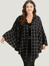 Plaid Buckle Detail Cape Kimono