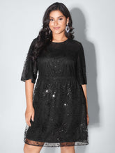 Shimmery Stretchy Waist Lined Midi Dress