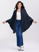 Heart Pattern Flowy Front-Open Knit Cardigan