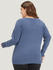 Plain Crossover Elastic Cuffs Pullover