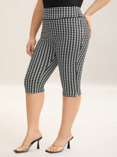 Gingham Pattern Crop Leggings