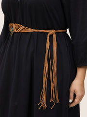 Vacation Bead Chain Turquoise Detail Weave Belt