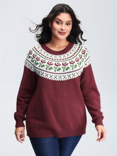 Floral Fair Isle Raglan Sleeve Pullover