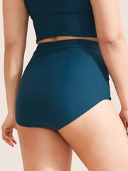 Bandana Floral Embroidered High Rise Swim Bottom