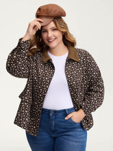 Floral Print Contrast Collar Jacket