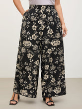 Silhouette Floral Print Wide-Leg Pants