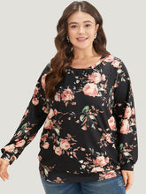 Floral Print Round Neck Sweatshirt