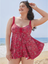 Bandana Print Ruched Adjustable Straps Ruffles Tankini Top