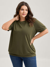 Solid Crew Neck Relaxed Sweatshirt