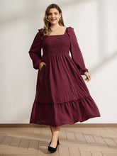 Shirred Bodice Ruffled Tiered Maxi Dress