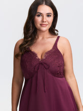 Sheer Satin Lace Mini Sleep Dress