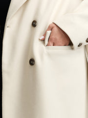 Belted Lapel Collar Double Button Coat