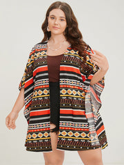 Bandana Dolman Sleeve Open Front Cover Up
