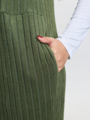 Textured Knit Adjustable Overall Jumpsuit