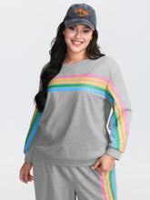Soft Rainbow Print Round Neck Lounge Top