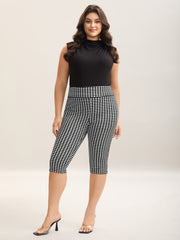 Gingham Pattern Crop Leggings