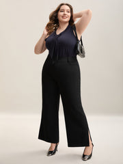 Side Slit Plain Bootcut Pants