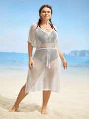 Shell Cut Out Tassel Trim Swim Cover Up