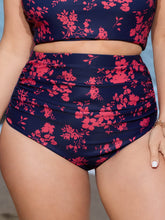 Floral Pattern Shrinkage Pleats Swim Bottoms