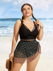 Bandana Tie Knot Slit Hem Swim Bottom