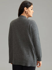 Anti-Pilling Zipper Fly Patched Pocket Cardigan