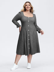 Supersoft Stretchy Waist-Defining Knit Midi Dress