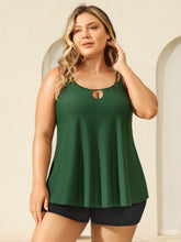 Color Contrast Layered Keyhole Swim Top