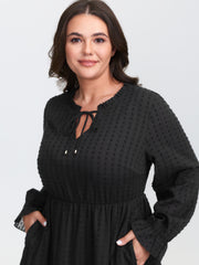 Ruffled Tiered Drawstring Neckline Maxi Dress