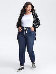 Stretchy Drawstring Cuffed Jogger Jeans