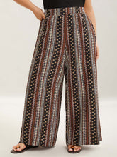 Boho Geometric Pattern Wide-Leg Pants