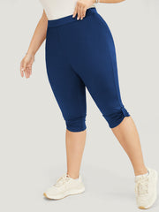 Skinny Ruched Detail Knee Leggings