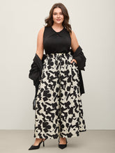 Geometric Print Drawstring Wide-Leg Pants