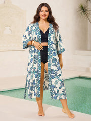 Floral Paradise Curvy Belted Kimono