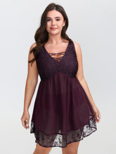 Sheer Slit Cross-Tie Sleep Dress