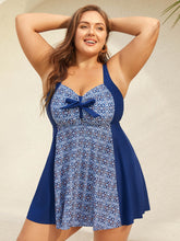 Boho Print Adjustable Front Knot Swim Dress