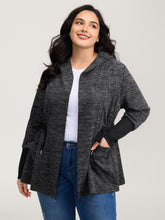 Channel Drawstring Contrast Hooded Jacket