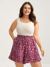 Floral Waist-Tie Wide-Leg Shorts