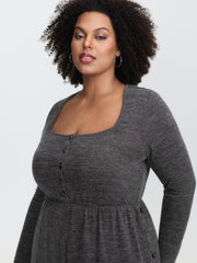 Stretchy Button Placket Wide-Leg Jumpsuit