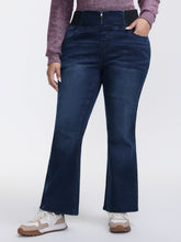 Stretchy Waist Flared Hem Jeans