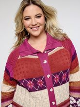 Boho Pattern Jacquard Knit Cardigan