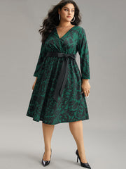 Silhouette Floral Print Belted Wrap Dress
