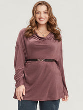Plain Cowl Neck Long Tee