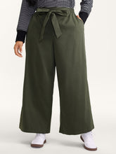 Belted Waist Wide-Leg Pants
