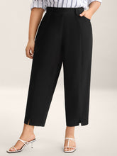 Seamed Split Hem Straight-Leg Pants