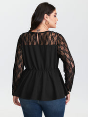 Sheer Lace Crisscross Plain Top