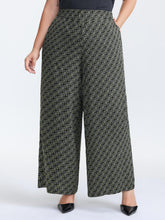 Geometric Print Stretchy Waist Wide-Leg Pants