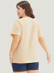 Floral Print Drop Shoulder Soft Graphic Tee