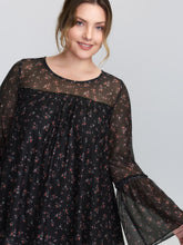 Sheer Floral Stretchy Net Knit Top