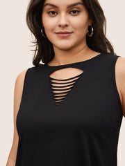 Solid Ladder Cut Out Tank Top